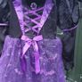 Witch costume with lights, Halloween, girl costume, carnival, cosplay, princess dress with witch broom and hat Image 6