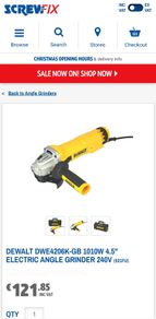 DEWALT DWE4206-GB 1010W 4 1/2" Electric Angle Grinder 240V
