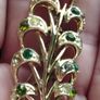 Vintage Brooch with Green Rhinestones. Image 4