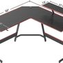 Corner Gaming Computer Desk - 128 x 128 cm L-Shaped Table with LED Ribbon and Screen Stand, Headset Hook for Study, Play, Work, Bedroom, Home, Living Room (FREE SHIPPING) Image 6