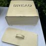 Vintage style cream enamel metal bread bin farmhouse country cottage style Image 4