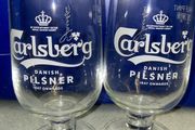 carlsberg beer half pint glasses brand new
