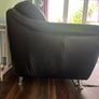 Genuine black leather couch Image 3