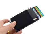 Slim Aluminum Wallet with Elasticity Back Pouch ID Credit Card Holder Mini RFID Wallet Automatic Pop Up Bank Card Case Men Purse