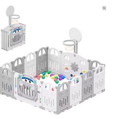 Playpen HDPE Plastic with Basketball Hoop and Balls