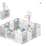 Large Foldable Baby Playpen Safe Plastic with Hoop and 50 Balls Image 3
