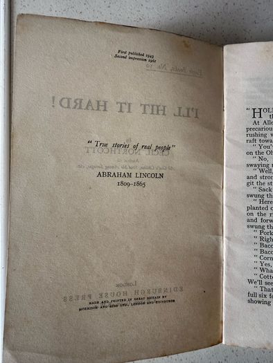 I'll hit it hard! By Abraham Lincoln, Eagle books no.50