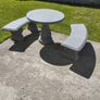Freshly Refurbished 3-Piece Concrete Garden Set in Anthracite Grey Image 2