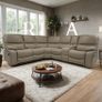 Rita Air Leather Recliner Sofa With Console Image 2