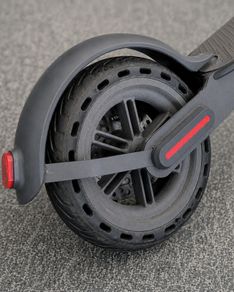 Rear wheel from AOVO Pro ES80. M365-style 8.5 inch wheel. May fit Xiaomi M365 / similar scooters.