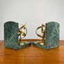 Vintage Mid Century Brass & Marble Armillary Sphere Bookends Image 4