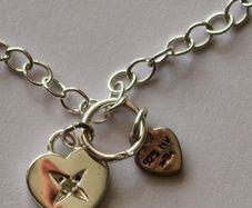 925 Stamped Silver Heart Charm Bracelet