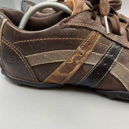 Skechers Mens 10 EU 45 Relaxed Step Brown Leather Casual Walking Shoes