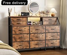 Dresser for Bedroom with 13 Drawers, 55 inch Wide Chest of Drawers