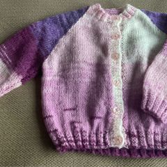 Hand knitted girl's cardigan