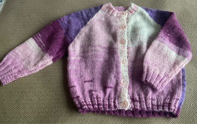 Hand knitted girl's cardigan