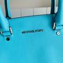 Michael Kors Selma Satchel Saffiano Leather Blue Teal Turquoise Image 5