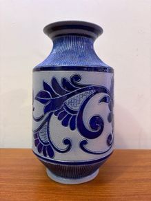Vintage Greys de la Roche ceramic vase mid-century by by Jules Jacquemart.