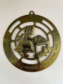 Vintage Decorative Brass Plaque