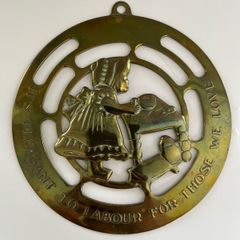 Vintage Decorative Brass Plaque