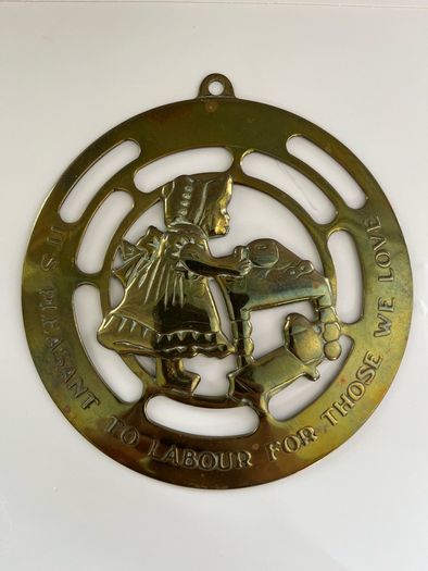 Vintage Decorative Brass Plaque