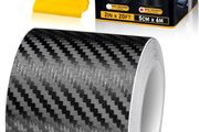 Carbon Fiber Vinyl Tape, 5 cm x 6M (2 Inch x 20ft) Universal Chrome Black Dry Carbon Fiber Detailing Tape Overlay Wrap Roll DIY 3D Carbon Car Door Edge Guard Protective Anti-Scratch Sticker