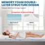 7cm Memory Foam Mattress Topper Small Double Bed with Back Support - Pain Relief Mattress Topper for Sofa Bed, Caravan, Hard/Old Mattresses Image 2