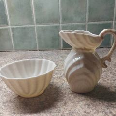 Vintage Beleek Jug & Sugar bowl -final  reduction