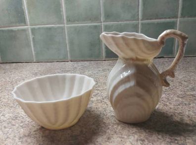 Vintage Beleek Jug & Sugar bowl -final  reduction