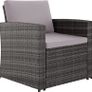 polyrattan seating group for 4 people, 12 pieces, garden furniture set with sofa, armchair and table, including seat and back cushions, for garden, terrace and balcony (grey) Image 4