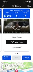 2 Zac Bryan tickets