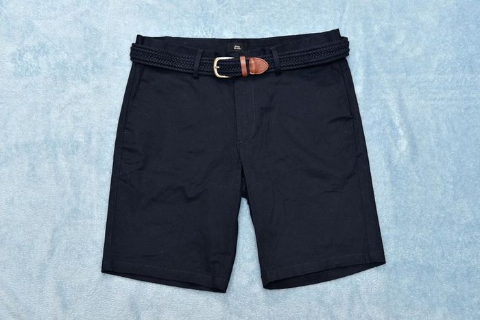 NEW River Island Mens Shorts Navy Blue Size 30 with Belt
