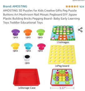 Baby toddler ELC educational 3 D puzzle buttons colours sorting stocking game
