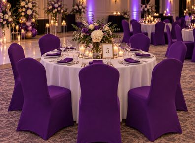 purple chair covers x66