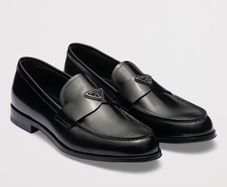 Women Prada Brushed Leather Loafers