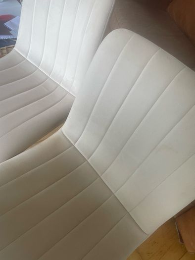 2 cream chairs