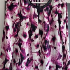 DANA BUCHMAN fuschia mix layered top Sz S (Fit 8-10UK)