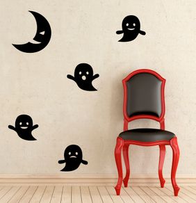 Ghost Moon Wall Sticker for Halloween, Wall Decals for Halloween