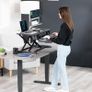 Standing 81 cm Desk Converter Height Adjustable Riser Sit to Stand Dual Monitor and Laptop Workstation with Wide Keyboard Tray Black DESK-V000K Image 9