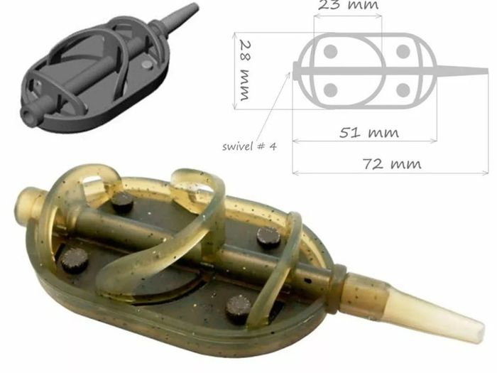 NEW - Size L - Set of 10 Mixed Weight (3x20g) + (7x40g) - ARC Flat Method Feeders + Quick Release Mould - Carp Tench Bream Feeder Method Pellet Dumbells Hybrid Roach