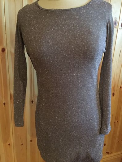 Sequin Metallic Silver Backless Dress