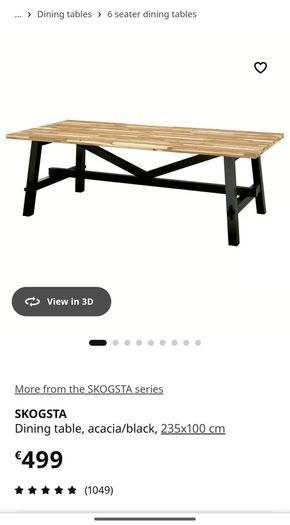 Dining Table (8 seater) Skogsta Ikea