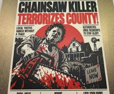 Texas Chainsaw massacre newspaper wall art