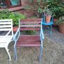 2 X Vintage Iron Garden Armchairs Image 5
