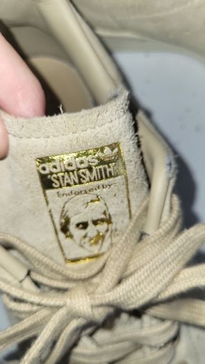 ADIDAS Unisex Stan Smith beige suede Sz 6UK (Fit 6.5 Women)