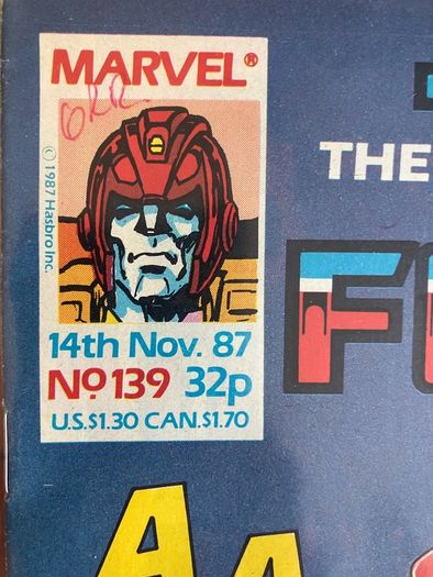 Comic: 'The Transformers no. 139 (14th November 1987)