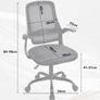 Adjustable ergonomic swivel chair office and study seat with lumbar support height adjustment, 360 rotation, 90 flip up armrests for home office Black Image 3