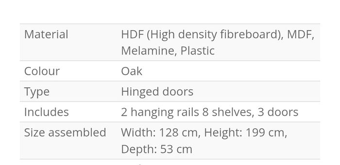 JYSK MANDERUP 3-door wardrobe in a wild oak finish, featuring slatted-style louvered doors.