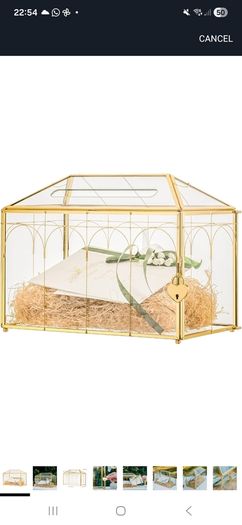 Gold Glass Wedding Cards Box for wedding envelopes