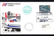 1976 Great Britain First Scheduled Flight of British Airways Concorde Flight Cover of 21st January 1976 with multiple cancels both front and back inc Bahrain